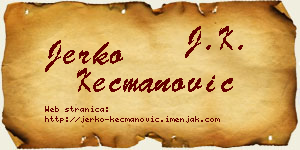 Jerko Kecmanović vizit kartica